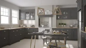 gray kitchen cabinet tops and bottoms