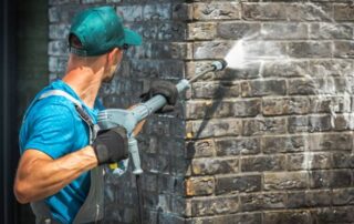 pressure washing and hand scraping